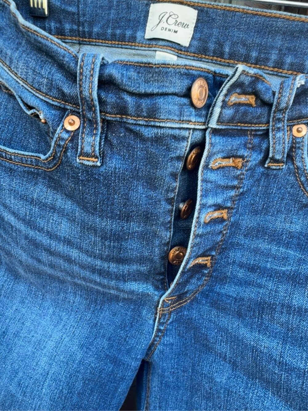 J.Crew Billie Demi-Boot Crop Jeans 27 Button Fly Raw Hem